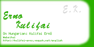 erno kulifai business card